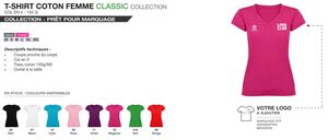 Tee-shirt col V - 155g